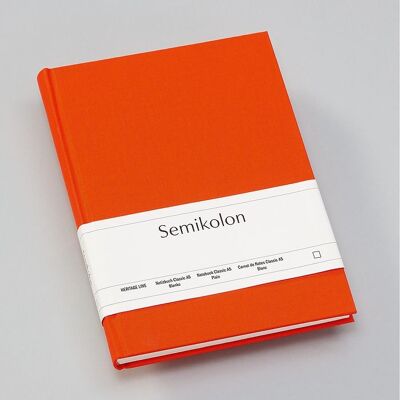 Cuaderno Classic (A5), naranja, en blanco