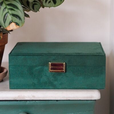 Louise velvet jewelry box - Green