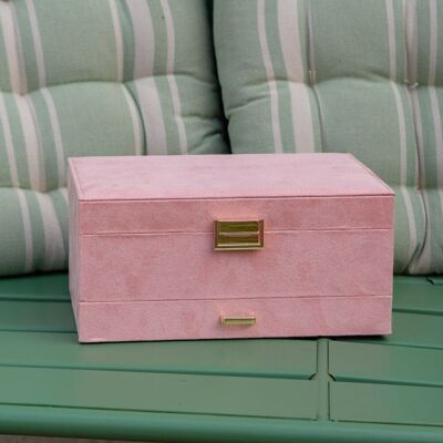 Denise Velvet Jewelry Box - Pink