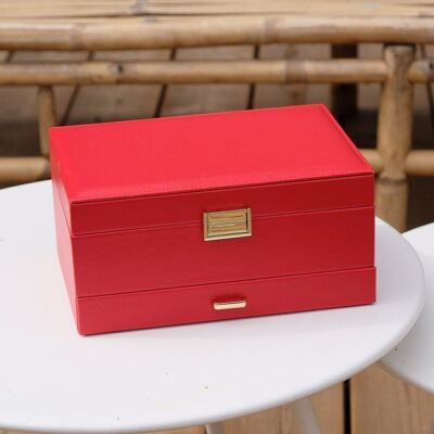 Denise Leather Jewelry Box - Red