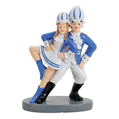 Funken Tanzpaar Blau/Weiß Mann+Frau aus Poly