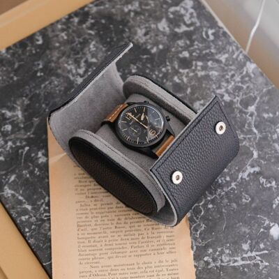 James 1 Slot Travel Watch Box - Black