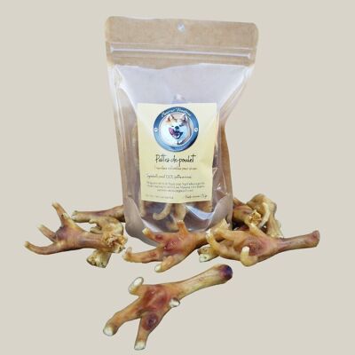 Pattes de poulet- sachet de 130 gr env- friandises pour chien 100% naturelles