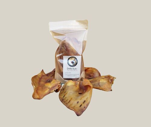 Oreilles de cochon- sachet de 3 pièces- friandises de mastication pour chien 100% naturelles