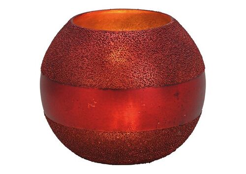 Windlicht aus Glas Rot (B/H/T) 16x13x16cm