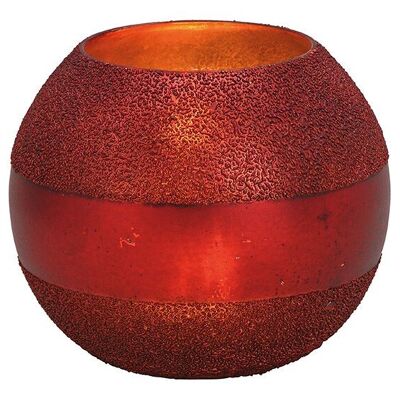 Windlicht aus Glas Rot (B/H/T) 16x13x16cm