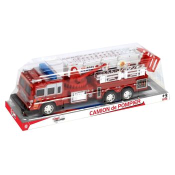 TURBO CHALLENGE - Camion de Pompier - City - 020190 - 1/38 - Véhicule Friction - Rouge - Plastique - Feu - Incendie - Jouet Enfant - À Partir de 3 ans 2