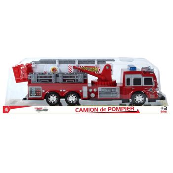 TURBO CHALLENGE - Camion de Pompier - City - 020190 - 1/38 - Véhicule Friction - Rouge - Plastique - Feu - Incendie - Jouet Enfant - À Partir de 3 ans 3