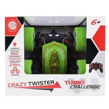 TURBO CHALLENGE - Crazy Stunt - Twister - 095208 - Voiture Télécommandée - Vert - 1/14 - Prêt à Rouler - Batterie Rechargeable et Piles incluses - Plastique - À Partir de 6 ans 3