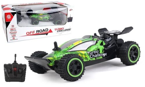 TURBO CHALLENGE - Buggy Jungle - Off Road - 099311 - Voiture Télécommandée - Jaune - 1/28 - Piles Non Incluses - Plastique - Jouet Enfant - À Partir de 6 ans