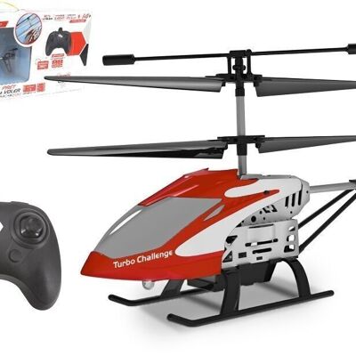 TURBO CHALLENGE - Elite Copter MK1 - Hélicoptère - 400307 - Véhicule Télécommandé - Rouge - 1/24 - Prêt à Voler - Batterie Rechargeable et Piles incluses - Plastique - À Partir de 14 ans