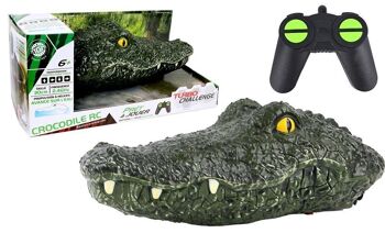 TURBO CHALLENGE - Crocodile - Animals - 094876 - Bateau Télécommandé - Vert - 1/3 - Prêt à Naviguer - Batterie Rechargeable et Piles incluses - Plastique - À Partir de 6 ans 1