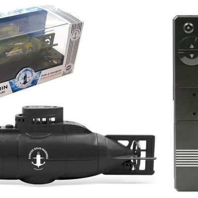 TURBO CHALLENGE - Sous-Marin - Marine Nationale - 094885 - Bateau Télécommandé - Noir - 1/16 - Prêt à Naviguer - Batterie Rechargeable et Piles incluses - Plastique - À Partir de 6 ans