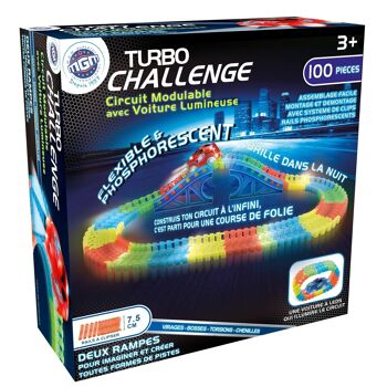 TURBO CHALLENGE - Circuit Glow - 100 pieces - 092100 - Véhicule Roues Libres - Multicolore - Plastique - Jouet Enfant - Voiture - Cadeau - À Partir de 3 ans 2