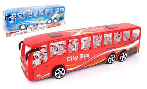 TURBO CHALLENGE - Bus Touristique - City - 020304 - Véhicule Roues Libres - Modèle Aléatoire - Plastique - Jouet Enfant - Voiture - Cadeau - À Partir de 3 ans