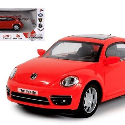 TURBO CHALLENGE - Volkswagen The Beetle - Prestige - 093311 - 1/24 - Voiture Friction - Rouge - Plastique - Jouet Enfant - Véhicule - Cadeau - À Partir de 3 ans