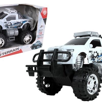 TURBO CHALLENGE - Pick Up Tout-Terrain - 4X4 - 021657 - 1/18 - Voiture Friction - Blanc - Plastique - Jouet Enfant - Véhicule - Cadeau - À Partir de 3 ans