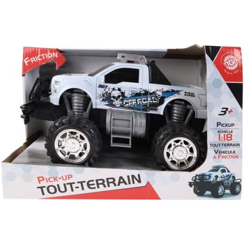 TURBO CHALLENGE - Pick Up Tout-Terrain - 4X4 - 021657 - 1/18 - Voiture Friction - Blanc - Plastique - Jouet Enfant - Véhicule - Cadeau - À Partir de 3 ans 3