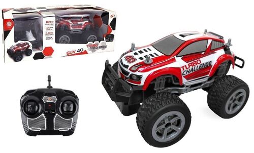 TURBO CHALLENGE - SUV - 4x4 - 099199 - Voiture Télécommandée - Rouge - 1/20 - Piles Non Incluses - Plastique - Jouet Enfant - Cadeau - À Partir de 6 ans