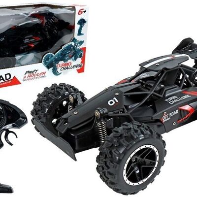 TURBO CHALLENGE - Off Road - Racing - 097726 - Voiture Télécommandée - Noir - 1/18 - Batterie Rechargeable et Piles incluses - Plastique - À Partir de 6 ans