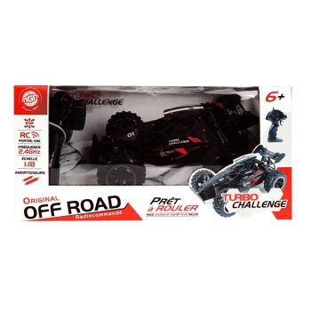 TURBO CHALLENGE - Off Road - Racing - 097726 - Voiture Télécommandée - Noir - 1/18 - Batterie Rechargeable et Piles incluses - Plastique - À Partir de 6 ans 3