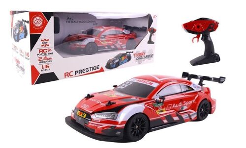 TURBO CHALLENGE - Audi Sport Racing - RC Prestige - 096116 - Voiture Télécommandée - Rouge - 1/16 - Piles Non Incluses - Plastique - À Partir de 6 ans