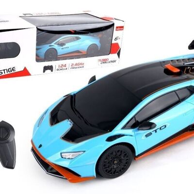 TURBO CHALLENGE - Lamborghini Huracan STO - RC Prestige - 095601 - Voiture Télécommandée - Bleu - 1/24 - Piles Non Incluses - Plastique - À Partir de 6 ans