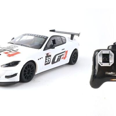 TURBO CHALLENGE - Maserati GT4 - RC Prestige - 093101 - Voiture Télécommandée - Blanc - 1/24 - Piles Non Incluses - Plastique - Jouet Enfant - Cadeau - À Partir de 6 ans