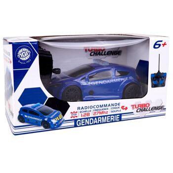 TURBO CHALLENGE - Voiture - Gendarmerie - 099206 - Voiture Télécommandée - Bleu - 1/28 - Piles Non Incluses - Plastique - Jouet Enfant - Cadeau - À Partir de 6 ans 2