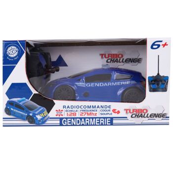 TURBO CHALLENGE - Voiture - Gendarmerie - 099206 - Voiture Télécommandée - Bleu - 1/28 - Piles Non Incluses - Plastique - Jouet Enfant - Cadeau - À Partir de 6 ans 3