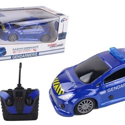 TURBO CHALLENGE - Voiture - Gendarmerie - 099207 - Voiture Télécommandée - Bleu - 1/24 - Piles Non Incluses - Plastique - Jouet Enfant - Cadeau - À Partir de 6 ans