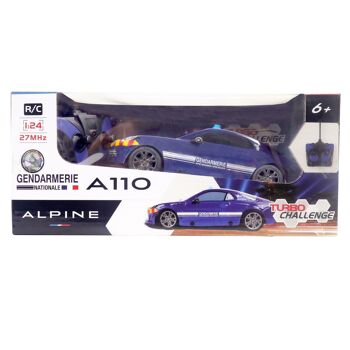 TURBO CHALLENGE - Alpine A110 - Gendarmerie - 099216 - Voiture Télécommandée - Bleu - 1/24 - Piles Non Incluses - Plastique - Jouet Enfant - Cadeau - À Partir de 6 ans 3