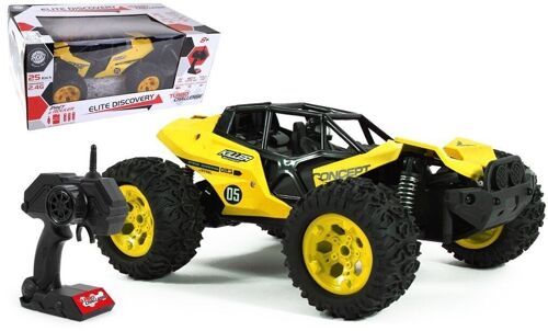 TURBO CHALLENGE - Buggy Discovery - Elite - 094198 - Voiture Télécommandée - Jaune - 1/12 - Prêt à Rouler - Batterie Rechargeable et Piles incluses - Plastique - À Partir de 8 ans