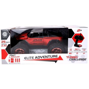 TURBO CHALLENGE - Pick Up Adventure - Elite - 094861 - Voiture Télécommandée - Rouge - 1/12 - Prêt à Rouler - Batterie Rechargeable et Piles incluses - Métal - À Partir de 8 ans 3