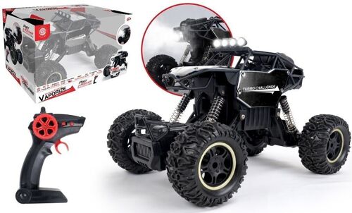 TURBO CHALLENGE - Vaporize - Extreme Crawler - 1/18 - 098404 - Voiture Télécommandée - Argent - Prêt à Rouler - Option Fumée - Batterie Rechargeable et Piles incluses - Métal - À Partir de 6 ans