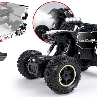 TURBO CHALLENGE - Vaporize - Extreme Crawler - 1/18 - 098404 - Voiture Télécommandée - Argent - Prêt à Rouler - Option Fumée - Batterie Rechargeable et Piles incluses - Métal - À Partir de 6 ans