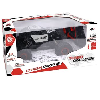 TURBO CHALLENGE - 4x4 - Extreme Crawler - 098401 - Voiture Télécommandée - Argent - 1/14 - Prêt à Rouler - Batterie Rechargeable et Piles incluses - Métal - À Partir de 4 ans 2