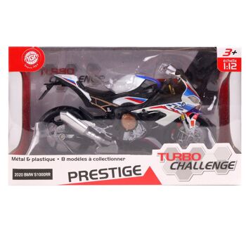 TURBO CHALLENGE - Moto BMW S1000RR - Die Cast - 029921 - 1/12 - Véhicule Roues Libres - Blanc - Métal - Jouet Enfant - Cadeau - Miniature - À Partir de 3 ans 3