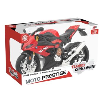 TURBO CHALLENGE - Moto BMW S1000RR - Die Cast - 029922 - 1/12 - Véhicule Roues Libres - Rouge - Métal - Jouet Enfant - Cadeau - Miniature - À Partir de 3 ans 2