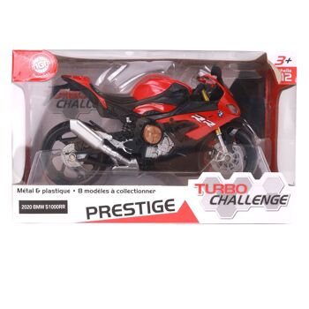 TURBO CHALLENGE - Moto BMW S1000RR - Die Cast - 029922 - 1/12 - Véhicule Roues Libres - Rouge - Métal - Jouet Enfant - Cadeau - Miniature - À Partir de 3 ans 3