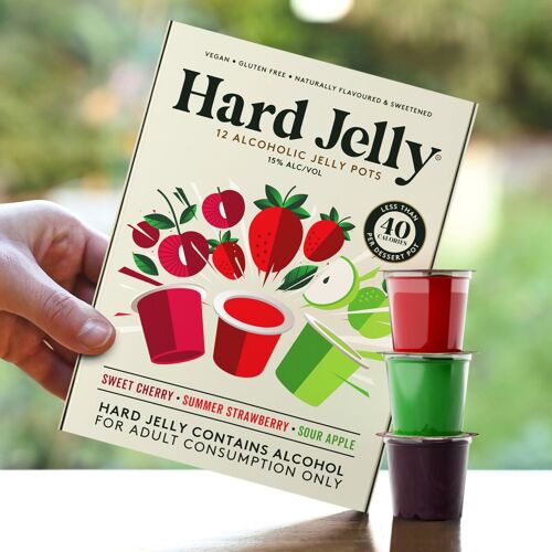 Hard Jelly 15% Alcohol Jelly Pots 12x30g