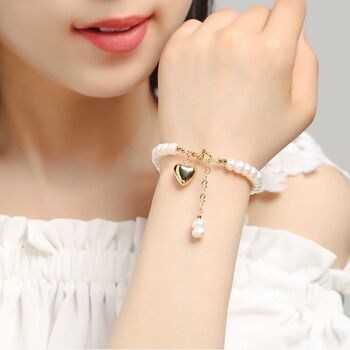 Bracelet fait main en perles d'eau douce au design intemporel 8