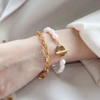 Bracelet unique de perles d’eau douce naturelles avec charme de fleur-perles d’eau douce de qualité AAAA 4