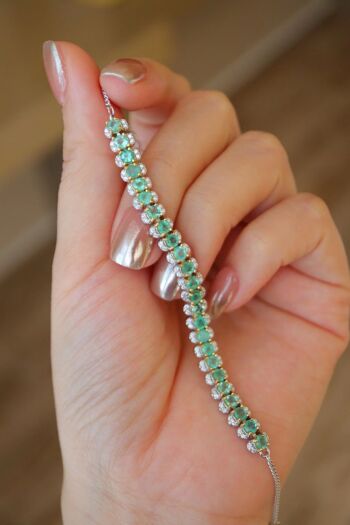 Emerald Rain - Bracelet fantaisie en or vermeil et émeraude - Real Emerald 6