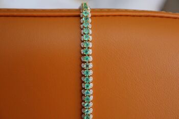Emerald Rain - Bracelet fantaisie en or vermeil et émeraude - Real Emerald 7