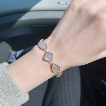 Bonbons arc-en-ciel ! Grands bracelets en pierre de cristaux de quartz naturels faits à la main - Qualité AAAA 10