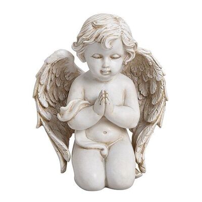 Angel kneeling made of poly white (W / H / D) 11x14x7cm