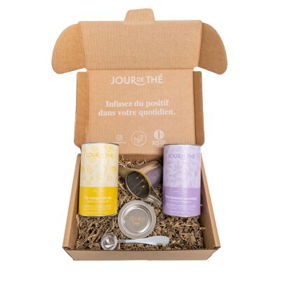 Coffret cadeau 2 infusions avec infuseur inox et cuillère doseuse