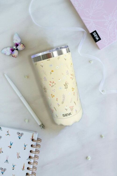 Thermos /coffee cup - flowers 350ml