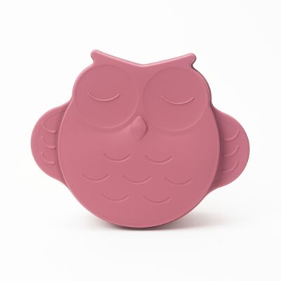 Ciotola in silicone antiscivolo con coperchio GIOfresh tableware Owl snack bowl Rosa